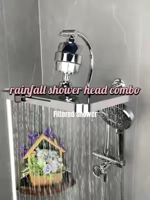 rainfall shower head combo Huge Filtered Spray = Itch-Free Scalp & Silky Hair! hashtag#TikTokshopbacktoschool #shower #showertiktok #bathroomdecor  #bathroom #bathroomremodel #bathroomdesign  #hotelroom #homestyle #CleanTok #cleantiktok #washing  #foryou #fypage #cleaning #bodycare #life #share #Lifestyle  #healthy #homeproject #foru #LifeIsGood #lifeathome
