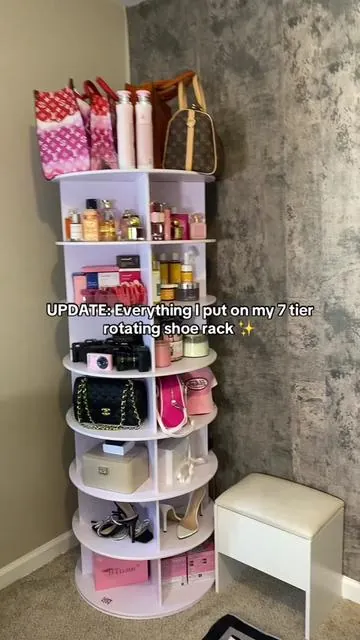 I love it! I have everything on this rack 🤣 #shoerack #organization #roomdecor #furniture #tiktokshop #beautyroom 