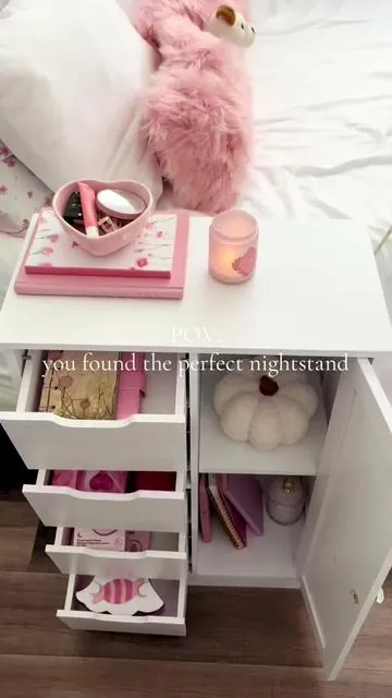 Black is in stock now ! #roomdecor #cozybedroom #nightstand #pinkdecor 