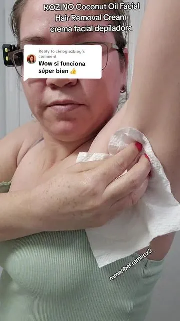 Replying to @cieloglezblog Me Funciono Genial 10 de 10 super recomendada para remover vello facial, y a mi me Funciono ya en axilas,brazos y piernas 🥰🥰👌👍 #rozino  #hairremoval  #hairremovalcream  #cremadepiladora #tiktokshopcreatorpicks 