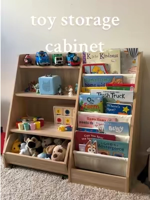 Replying to @Mikayla 💞 the perfect toy storage cabinet!!! It is so well made 🫶🏻 @COZPAW #toystorage #kidsfurniture #playroominspo #storagecabinet #kidsroom 