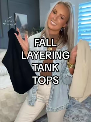 MUST have for layering! I love the look of a layered sweater but fitting them under a jacket doesn’t always work! These are the perfect sweater tanks for layering! #sweatertank #sweatertanktop #falllayers #layeringtank #sweaterstyle 