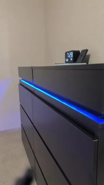 Can your dresser do this?  #dresser #bedroom #bedroomfurniture #ledlights #bedroomdecor 