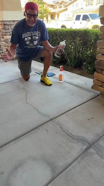Magic Crack Filler Finally something that fills in the Cracks in the Concrete Don’t spend thousands replacing your concrete. Just fill the cracks with this concrete crack filler. #concreterepair #homerepair #concrete #patiomakeover #tiktokmademebuyit 