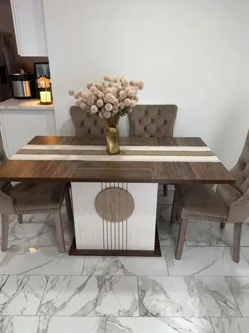 Transforma tu hogar con esta hermosa mesa de comedor perfecta para 4 a 6 personas @Tribesigns #tribesigns #furniture #mueblesmodernos #tiktokmademebuyit #muebles 