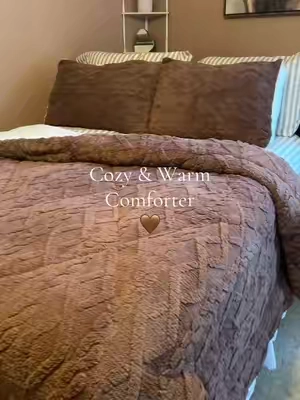 Get cozy with this warm comforter comes with matching pillow shams #comforter #comforterset #bedding #beddingsets #bedcover 