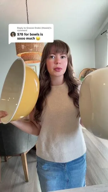 Replying to @Gracee Drake (Howie) Here’s why I think this bowl is worth investing it! 💛 @Ballerina Farm Store #ballerinafarm #vintageinspired #cookware #enamel 