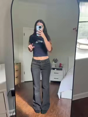 These jeans are so cute #jeans #lowrisejeans #bootcutjeans #pacsunjeans #jeansoutfit 