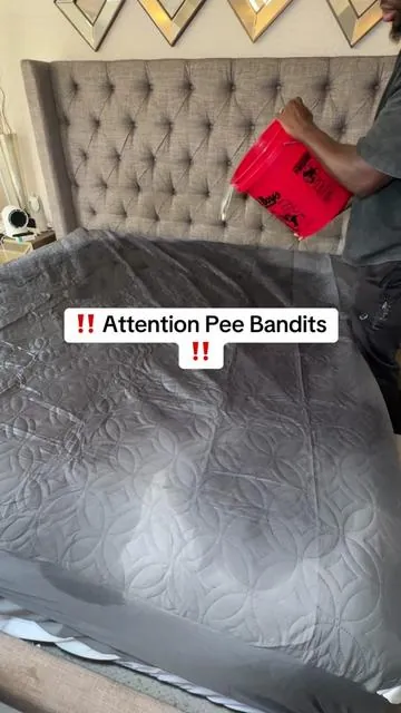 Pee proof! Waterproof! Red bucket proof! #mattresspad #waterproofmattresscover #waterproofmattressprotector @Bedlore 