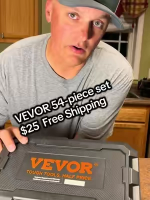 VEVOR 1/4 Inch Drive Socket and Ratchet Set – 54-Piece 6-Point Metric & SAE Socket Kit with Extension Bars, Durable Case Included The VEVOR Socket Set delivers pro-level performance in a compact, organized package. This 54-piece 1/4” drive ratchet and socket set gives you every size you need for repairs, tune-ups, and assembly work — whether you’re in the shop, the garage, or out on the road. Built from chrome-vanadium steel, it’s made to handle serious torque without rounding off bolts. The 6-point design grips fasteners firmly, reducing slip and wear. With a smooth ratchet mechanism and ergonomic handle, this set is ready for any job. ⸻ ⚙️ FEATURE HIGHLIGHTS 	•	🧰 54-Piece Complete Set – Includes a full range of metric and SAE sockets, extensions, and ratchet handle. 	•	⚙️ 6-Point Socket Design – Ensures stronger grip and minimizes rounding on worn bolts. 	•	🔩 Chrome Vanadium Steel Construction – Built tough for high torque and long-lasting durability. 	•	🔁 Quick-Release Ratchet – Smooth, reversible mechanism for fast direction changes. 	•	📦 Compact Storage Case – Keeps everything organized for home, auto, or field use. 	•	🚗 Universal Fit – Ideal for car repairs, machinery, home projects, and mechanical work. 	•	💪 Corrosion-Resistant Finish – Polished chrome for long life and easy cleaning. ⸻ 🧠 PERFECT FOR: 	•	Mechanics, technicians, and DIY repair pros 	•	Auto, motorcycle, and equipment maintenance 	•	Garage projects & tool upgrades 	•	On-the-go emergency tool kits ⸻ 🔍 KEYWORD BLOCK (SEO Optimization) VEVOR socket set, 1/4 inch drive socket set, ratchet and socket kit, 6-point socket wrench, chrome vanadium tool set, metric and SAE socket kit, automotive repair tools, mechanic socket set, durable ratchet wrench, compact tool kit, socket wrench organizer, professional socket set, hand tool kit, car repair socket set, ratchet socket combo, toolbox essentials, garage repair tools, heavy-duty socket set, quick-release ratchet wrench, mechanic must-have tools ⸻ 🔥 TOP 5 TRENDING HASHTAGS #MechanicTools #VevorFinds #ToolTok #GarageSetup #TikTokShopTools