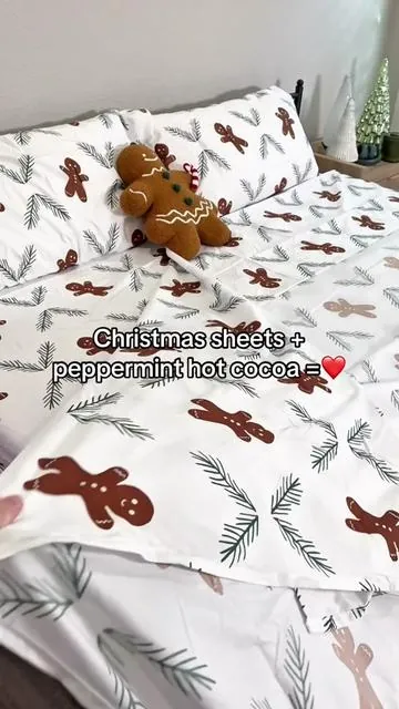 Have yourself a merry little Christmas time 🎄🎀🌟✨@CGK Linens  #sheets #christmasdecor #bedding #gingerbread #tiktokshopblackfriday 