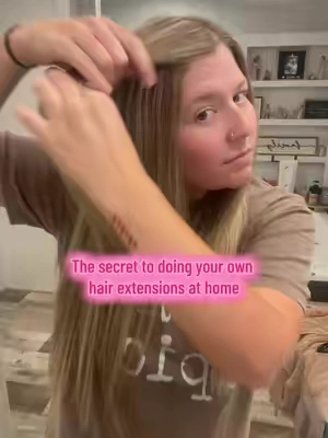 Since I’ve started doing my own hair extensions at home, I’ll never go without them again 🫶🏼 #hairextensions #tapeinextensions #fullshinehairextentions #hairextensioneducation #tiktokshopfalldealsforyou  