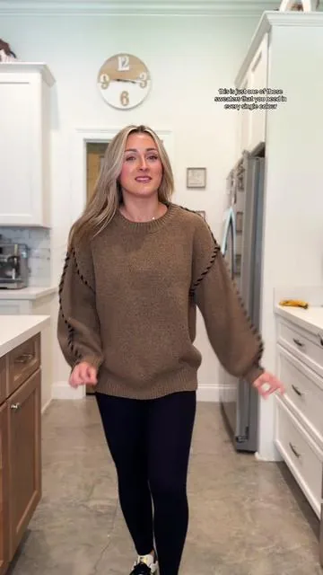 This one is sooooo good!! So soft, thick, and cute! #sweater #fallsweater #falloutfits #comfyoutfit #sweaterweather 