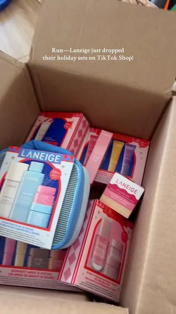 The @laneige_us holiday sets are officially HERE 🎁✨ These are the perfect gifts for skincare lovers — and they’re selling fast on TikTok Shop! 💗 Hydration Sets   💋 Lip Duos   💦 Sleeping Masks #Laneige #giftsforher #GiftIdeas #holidaygifts 