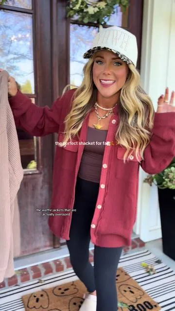 So easy to style and worth the hype FR!!! 🤎💫🫶🏼  #waffleshacket #wafflejacket #waffleshirt #waffle #momfashion #momlife #OOTD #fallfashion #outfitoftheday #sahm #comfyclothes #cozy #athleisure #athleisurestyle #millenials #tiktokshopcreatorpicks #tiktokshoplabordaysale #fallfreshness #TTScategoryAmbassador 