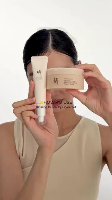 How to use Ginseng Retinal Eye Care Duo 🪽💛 #boj #eyepatch #wrinkle #eyecare #retinal 