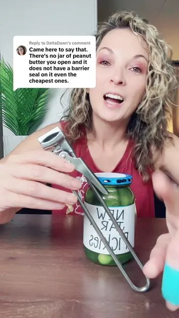 Replying to @DeltaDawn Yesterday I fumbled the peanut butter seal. Today I came for redemption — pickle jar edition 🥒😂