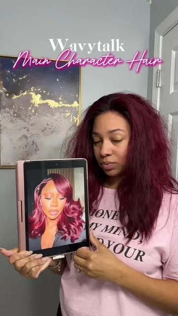 My girl ate with this burgundy!! I had to recreate! Wavytalk Airflow was the the icing on the cake! 😎#WavytalkMainCharacterHair @wavytalkofficial  #Wavytalkmaincharacter 