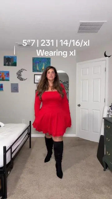 The prettiest holiday dress with pockets! #pocketdeess #holidaydress #midsizedress #tiktokshopcreatorpicks 