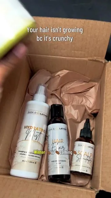 Thirsty hair CANT grow and this moisturize & seal bundle I found makes it easy and has everything you need to keep your hair from being crunchy and dry especially with winter coming sis 💙 Grab one for yourself or somebody you know that has problems with dry hair/scalp 🥰 #hairmoisturizer #hairoil #haircare #hairtips #blackhair 