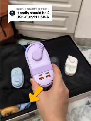 Replying to @mm806 2 USB-C and 2 USB-A with 65w fast charging. A Trustworthy travel buddy #travel #plug #powertrip #fastcharging #extensioncord 