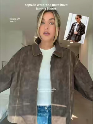 my fave faux oversized leather jacket <3