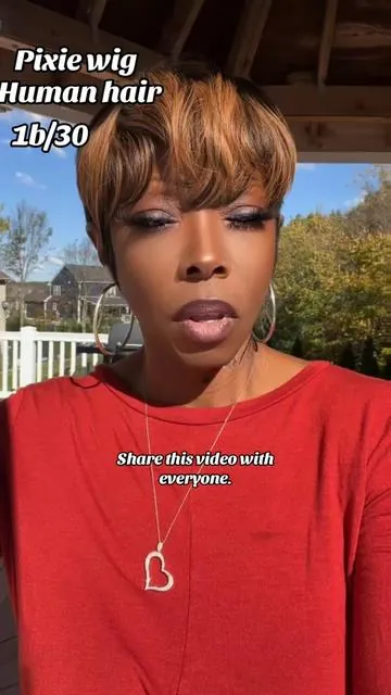ShowReal Short Pixie Cut Wig B… #pixiecut  #pixiewig #shorthair  #pixiestyle  #wighair 