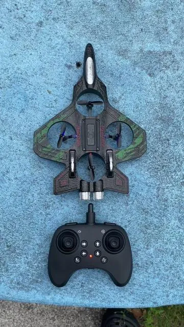 This drone fighter jet is so easy to control.As a beginner, I am able to easily fly this and so ar my kids.Easily the funnest toy drone out there.#drone #rcdrone #rcplane #rcjet #remotecontrol  