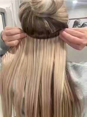 I love my full shine hair extensions 🫶🏼 #hairextensions #weftextensions #hairtok #tiktokshopblackfriday #tapeinextensions 