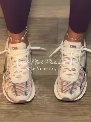 When your comfort game and style game align ✨ with these Nike Zoom Vomero 5 Platinum Violet #nikevomero5 #vomero5 #nike #metallic 