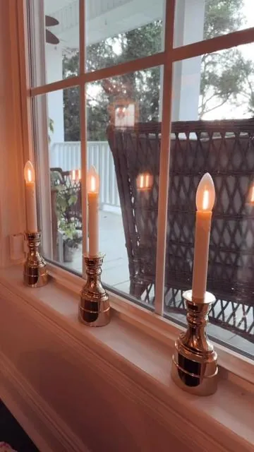 Automatic glow when the sun sets 🌅 tap the link to shop these window candles!