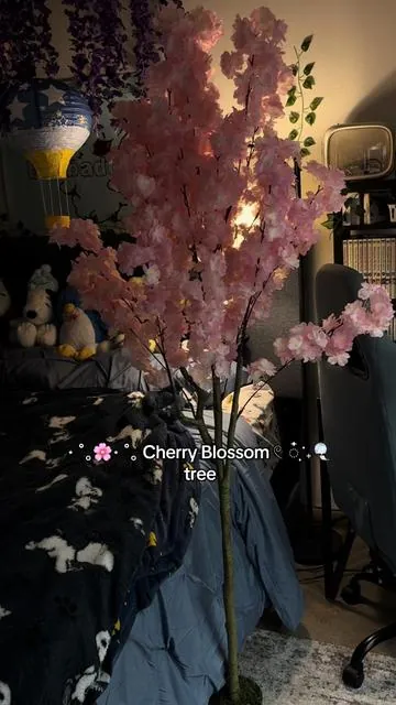 Isn’t it so cute😸 the branches are so detailed like a real one . . #fypシ #cozy #room #cherryblossom #aesthetic 