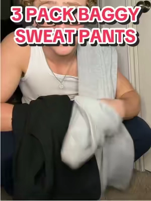 3 pack of baggy viral sweat pants #sweatpants #baggypants #fallfashion #bfcm #tiktokshopblackfriday 