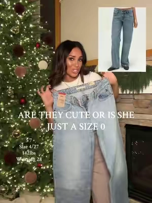 Cute or is she just a size 0, Levi’s super loose low jeans! #tiktokshopcreatorpicks #levijeans #lowrisejeans #womensjeans #levis 