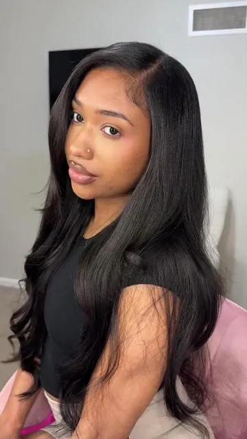 hands down my favorite clip ins right now 🖤  HAIR: @Luvmehair  (2)22” Yaki Straight Invisible Clip In’s #luvmehair #clipinsforblackgirls  #silkpress #viralhair #fypage 