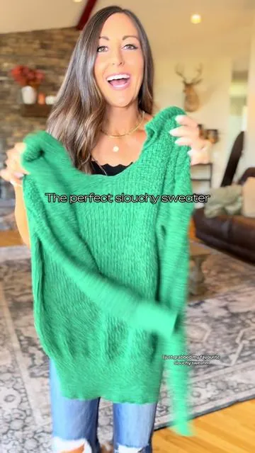 My favorite slouchy sweater and this might be my new favorite color! 😍 #oversizedsweater #christmasoutfit #tiktokshopcybermonday #tiktokshopblackfriday #tiktokshopcreatorpicks 