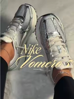 These metallic Vomeros are giving main character energy. ✨ #addtocart #vomero5 #nike #cybermonday   #CapCut 