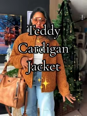Teddy cardigan jacket #cardigan #jackets #officeoutfits #tiktokshopcreatorpicks #tiktokshopholidayhaul @PrettyGarden 