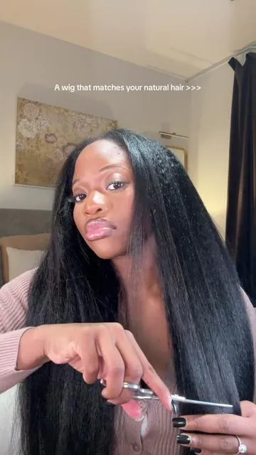Kinky straight hair hits everytime 😩🥰No Gatekeeping, This looks like MY HAIR 😍 @sterlyhair_shop #vpartwig #kinkystraight #sterlyhair 