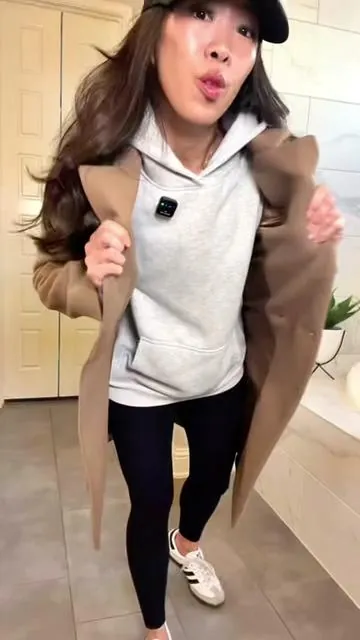 This coat looks high end, but is super affordable and elevates the look of any outfit. Wearing the ‘Camel’ color (the stock photo doesn’t do this color justice). This classic pea coat style never goes out of style! camelcoatstyle #camelcoat #peacoat #wintercoat #elevatedbasics #neutralstyle 