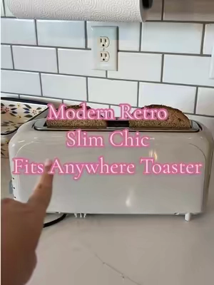 This slim modern chic fits anywhere toaster is a great way to not take up hardly any counter space, toast multiple pieces or long bread pieces and the price is incredible! #toaster #toasters #kitchen #kitchenappliance #tiktokshopcreatorpicks 