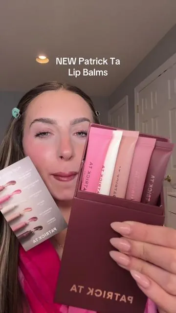 NEW Patrick Ta major moisture smoothing lip balms Guys I hate to say it cause ik we all have a billion lip balms but these are by far my new fave high end lip balm 😭 they smell and taste delish, super even color application, shiny but not sticky. I’m in love @Patrick Ta Beauty @patrick ta  #patrickta #patricktabeauty #patricktalipbalm #lipbalm #tiktokshopnewarrivals 
