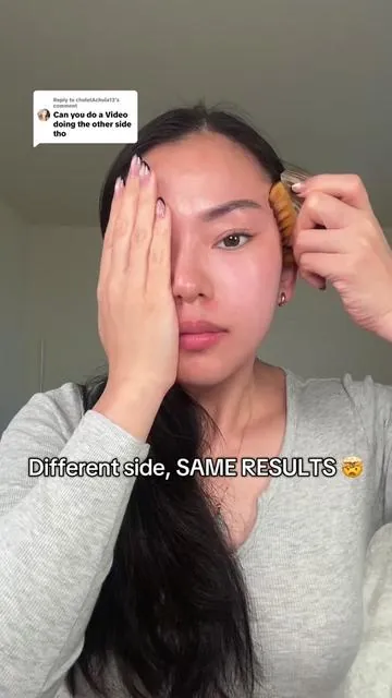 Replying to @chuletAchula13  I want to point this out — in this video I’m brushing the opposite side of my face than in my original video to show it’s not about a “better side.” The results come from consistency, not angles. Facial dry brushing helps support lymphatic drainage, remove dead skin, boost circulation and leave my skin looking smoother and more refreshed. If you’re looking for a simple facial exfoliation tool that also supports lymphatic movement, this has been an easy add to my routine. #drybrushing #selfcareroutine #hollistichealth #lymphaticdrainage #SelfCare 