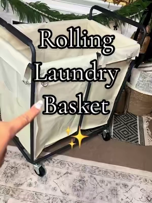 Rolling laundry cart #rollinglaundrybasket #laundryhack #laundrycart #tiktokshopholidayhaul #laundryday @RaybeeFurniture 