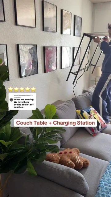 Replying to @davidthomsen5 Couch console table for behind your couch and furniture to access your outlet extender , charging station, and gives you storage in your living room and home organization ❤️ #ConsoleTable #CouchTable #Livingroom  #chargingstation  #OutletExtender 