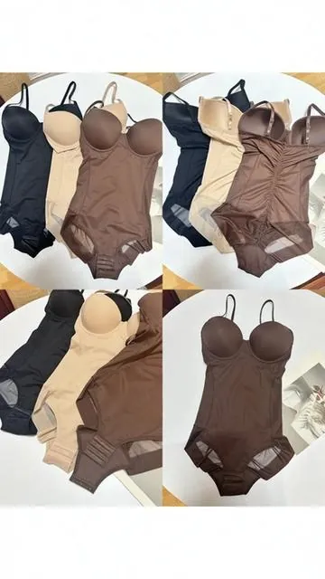 Women's Slimming Airslim Bodysuit Set, Adjustable Straps, Patchwork Design, All-Season Wear, Sexy Style, Thin Underwear, 3-Piece Pack #flatteringtwopieceset #seamlessshapewear #cozyloungewearset #sportybodysuit #shapellxshapewear #womens2piecesets #shapewearwithbra #loungewearsets #backlessshapewear #undergarments
