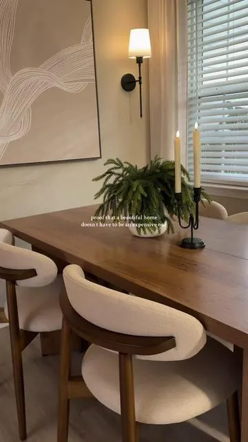 This is my 3rd piece of furniture from @Tribesigns so you know they’re good. #tribesigns #littletree #diningtable #homefinds #aesthetichome 

home design, dining room makeover, home decor, affordable furniture, interior design  