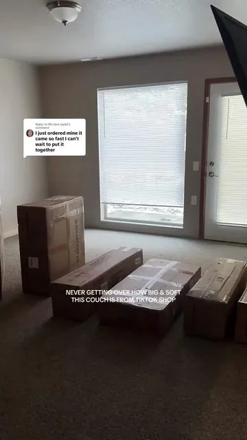 Replying to @Ms.lace (apb) I am so excited for you because this thing is a DREAM 🤩✨👏🏽🙌🏽 #livingroomfurniture #sectional #tiktokshopfurniture #couch #tiktokshopcreatorpicks 