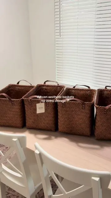 Nice baskets for extra storage or just decor🧺🤎 #homedecor #parati #tiktokshop #viral #homeorganization 