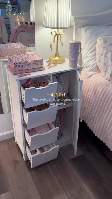 it does fit a lot and has an adjustable shelf ✨ 32 in, length: 11.8in, width: 22in #roomdecor #whiteorganizer #christmasdecor #pinkaesthetic #storageorganizer